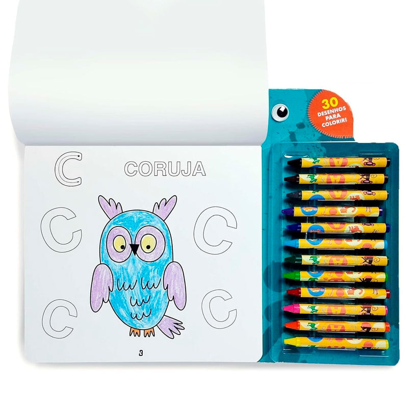 Colorindo |  Alfabeto | 12 Gizes de Cera