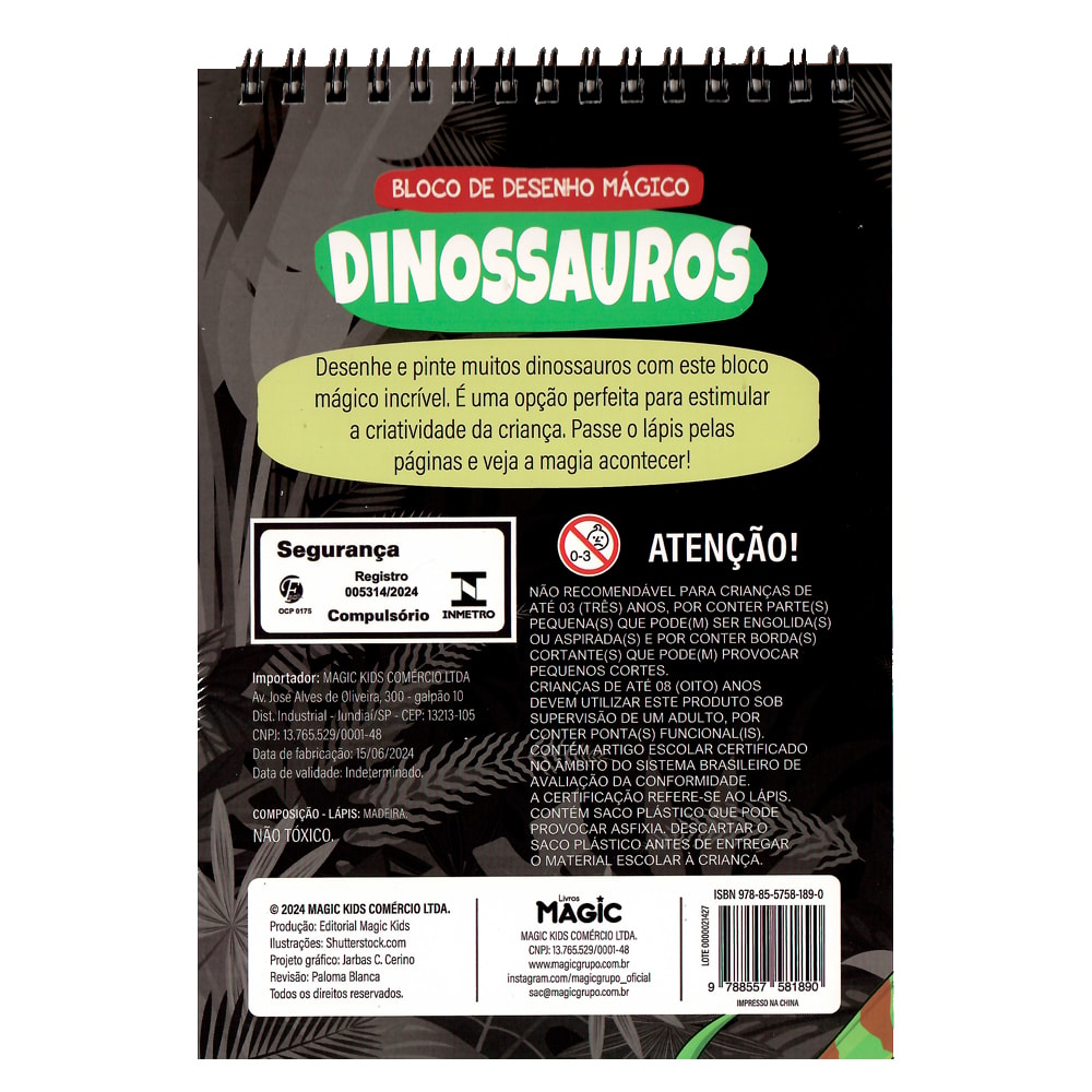 Dinossauros |  Bloco de Desenho Mágico