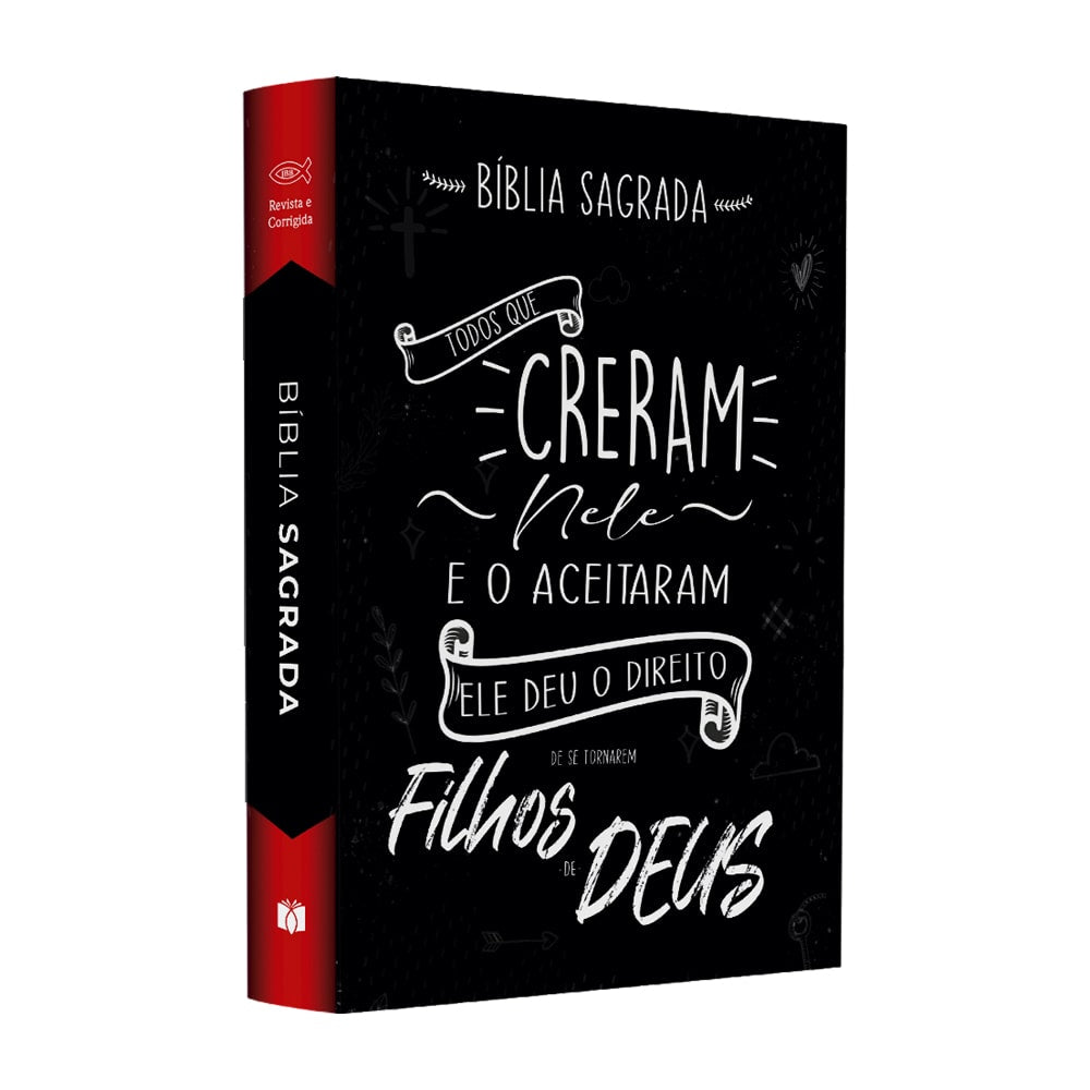 Bíblia Sagrada Pequena | ARC | Capa Brochura Creram Nele Preta