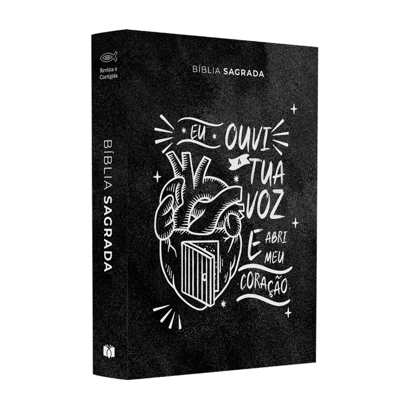 Bíblia Sagrada Pequena | ARC | Capa Brochura  Abri Meu Coração Preta