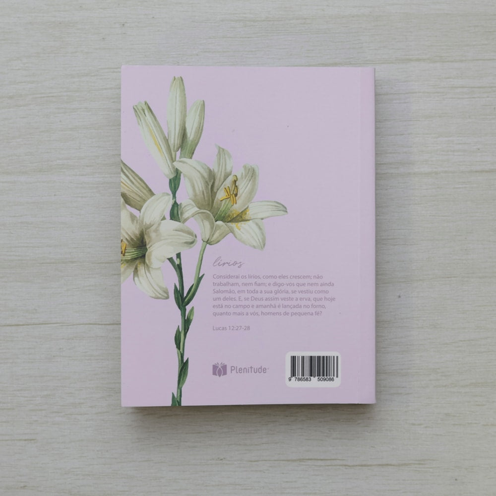 Bíblia Sagrada Pequena | ARC | Capa Brochura Lírios Lilás