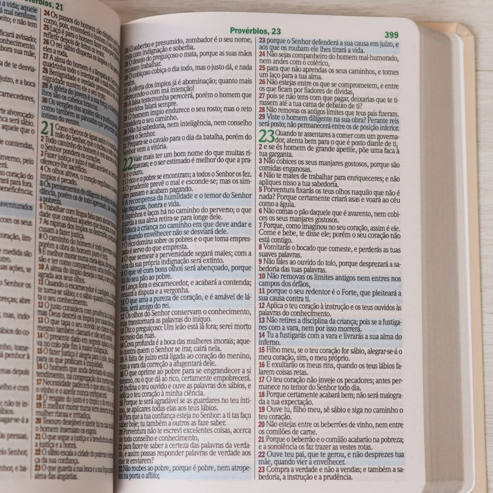 Bíblia Sagrada | Letra Gigante | ARC | Harpa Avivada e Corinhos | Capa PU Luxo Rosê e Laranja