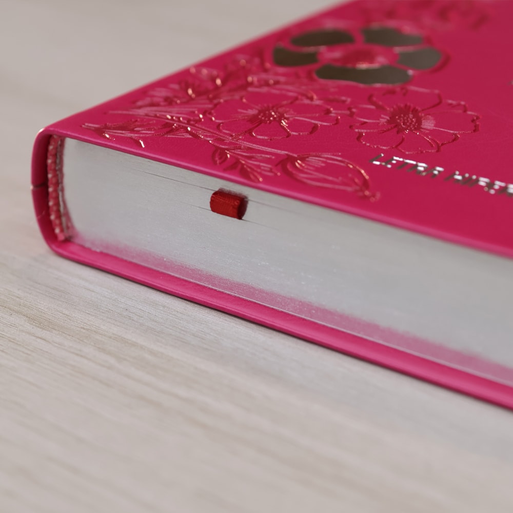 Bíblia Sagrada | Letra Hipergigante | ARC | Harpa Avivada e Corinhos | Capa PU Luxo Floral Dália Pin