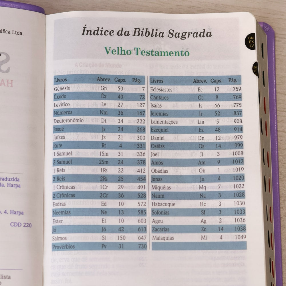 Bíblia Sagrada | Letra Hipergigante | ARC | Harpa Avivada e Corinhos | Capa PU Luxo Floral Margarida Lilás