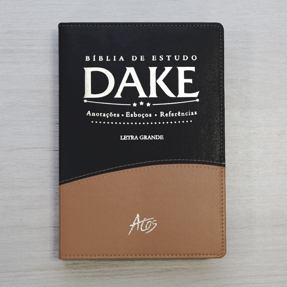 Bíblia de Estudo Dake | Letra Grande | Capa Luxo Preta e Caramelo