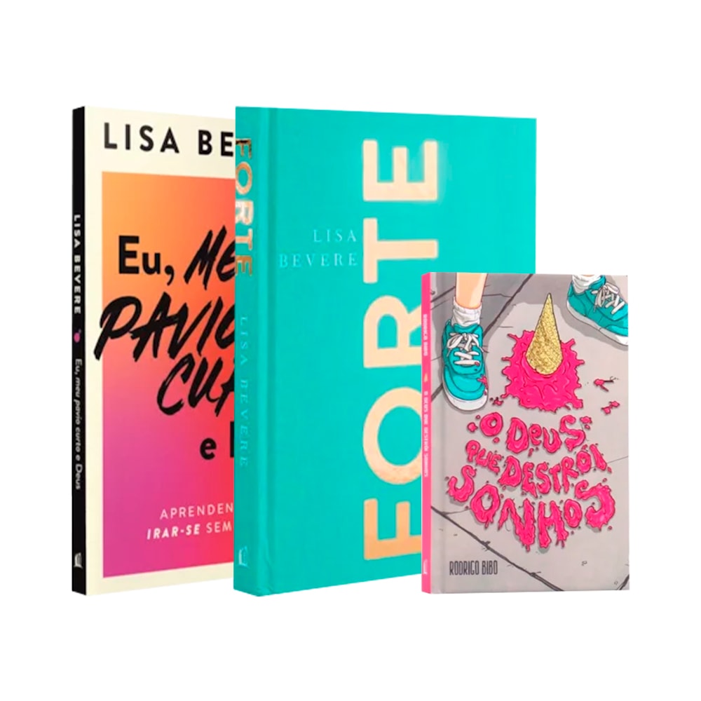 Kit Entre Força e Fé, 3 livros com capas coloridas e títulos em destaque. — Plenitude