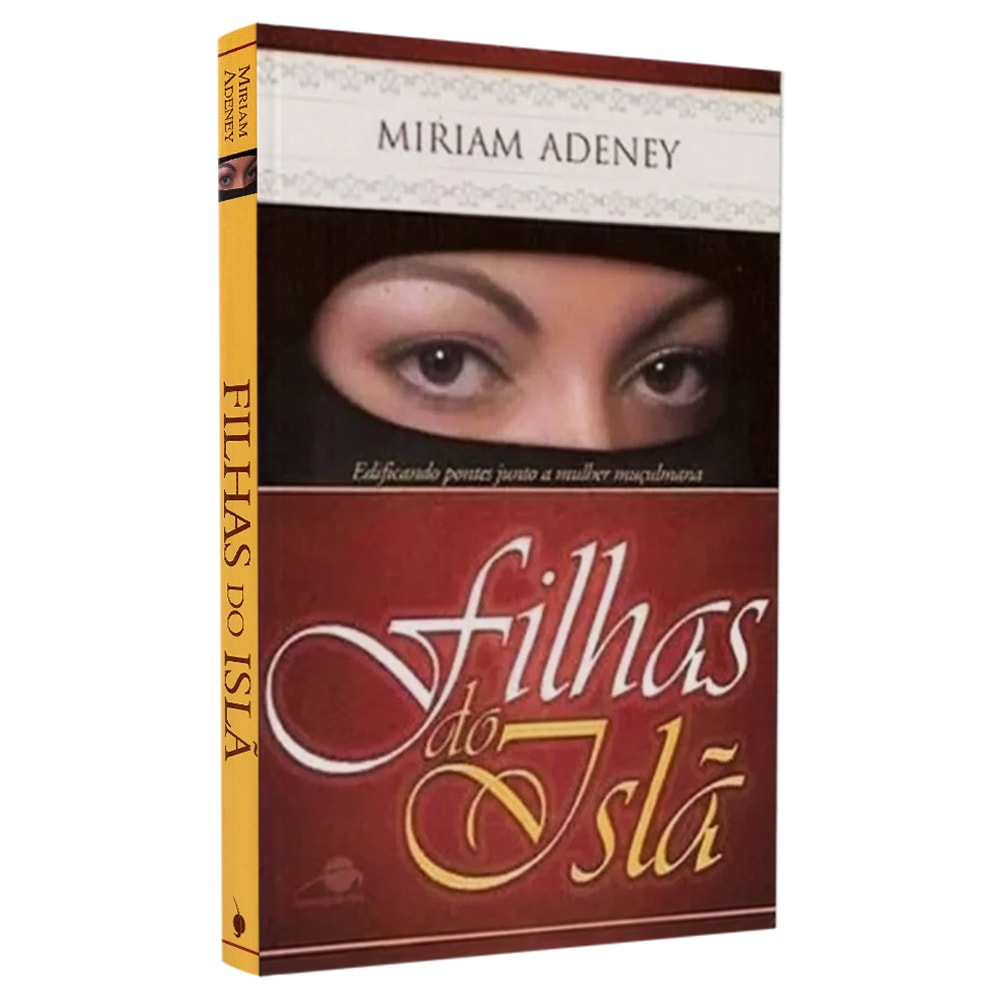 Livro Filhas do Islã, de Miriam Adeney, capa dura branca e vermelha com olhos de mulher. — Plenitude