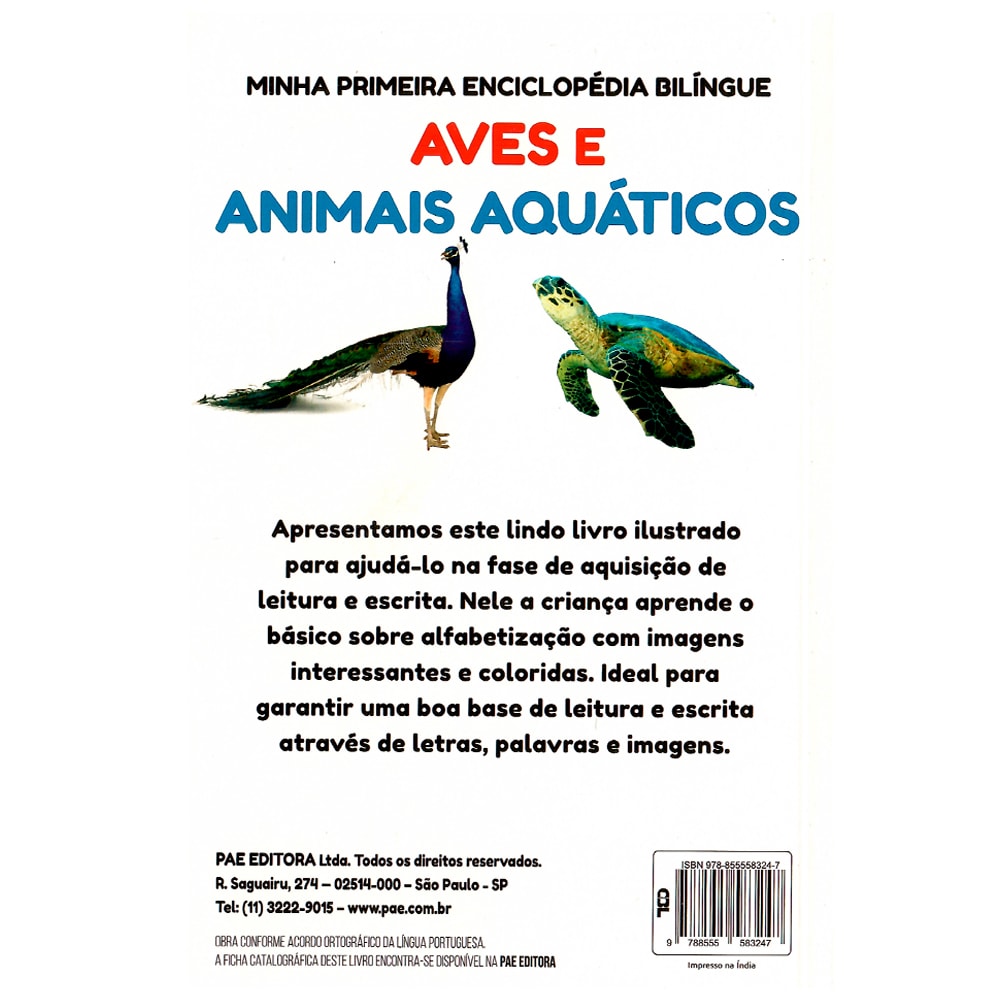 Minha Primeira Enciclopédia  Bilíngue | Aves e Animais Aquáticos