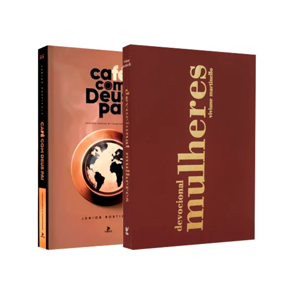 Kit Conexão e Inspiração para Todos os Dias, Café com Deus Pai marrom e devocional "mulheres" marrom. — Plenitude