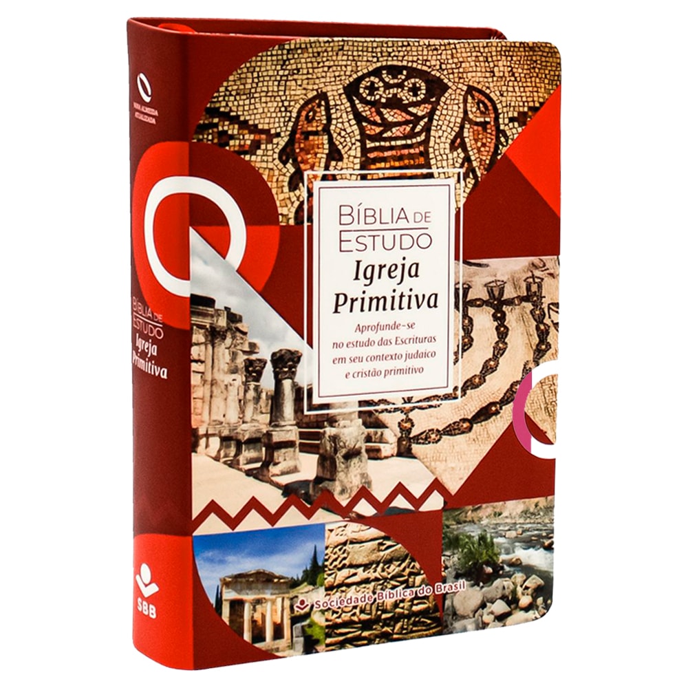 Bíblia de Estudo Igreja Primitiva | NAA | Capa Luxo Vermelha