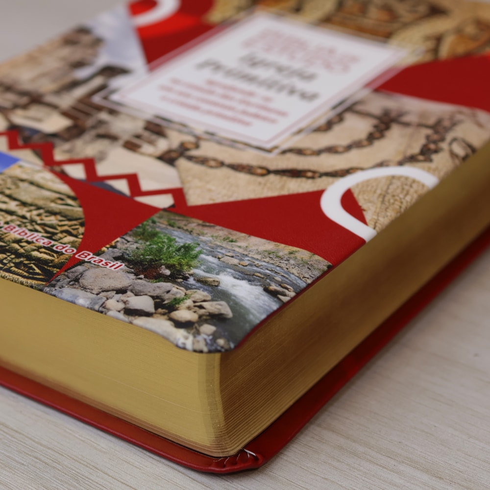 Bíblia de Estudo Igreja Primitiva | NAA | Capa Luxo Vermelha