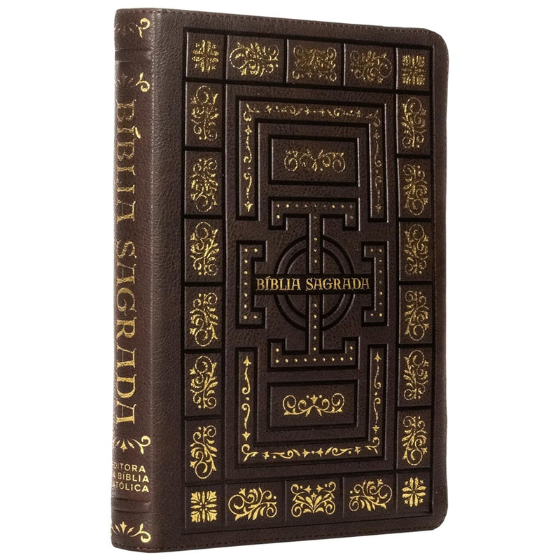 Bíblia Sagrada Católica | NTLH | Letra Grande | Couro Soft Marrom