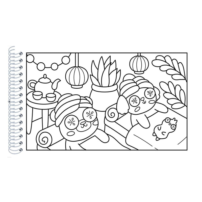 Comfy e Cozy | Livro de Colorir | Capa Dura Lilás