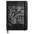 Caderno Moleskine: Abri Meu Coração, com pauta, capa preta com ilustração de coração e texto branco — Plenitude