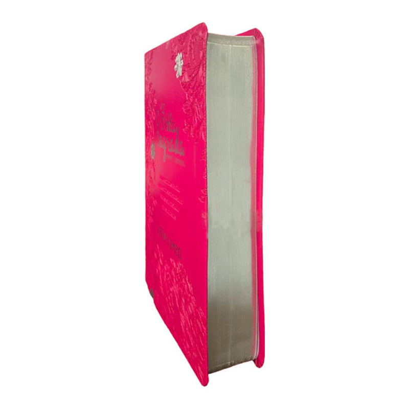 Bíblia Sagrada Letra Jumbo | ARC | Harpa Avivada e Corinhos | Capa PU Luxo Jardim Pink