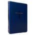 Bíblia Sagrada ARC Letra Jumbo, capa PU luxo azul com cruz em relevo e Harpa Avivada e Corinhos. — Plenitude