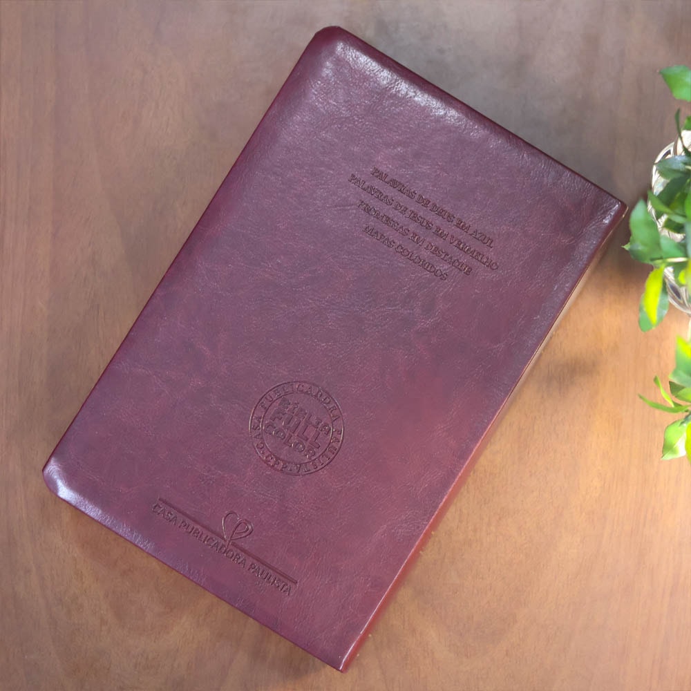 Bíblia Sagrada | Letra Jumbo | ARC | Harpa Avivada e Corinhos | Capa PU Luxo Arabesco Bordo