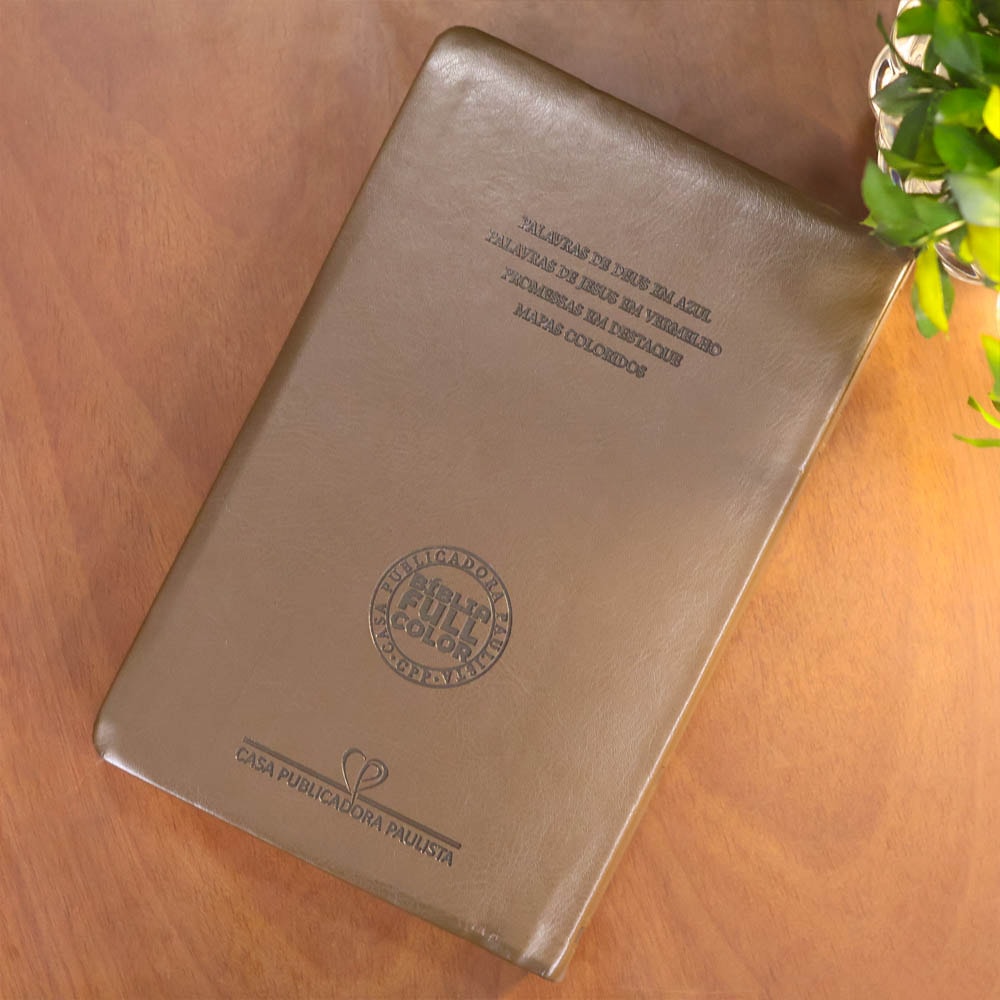 Bíblia Sagrada | Letra Jumbo | ARC | Harpa Avivada e Corinhos | Capa PU Luxo Arabesco Marrom