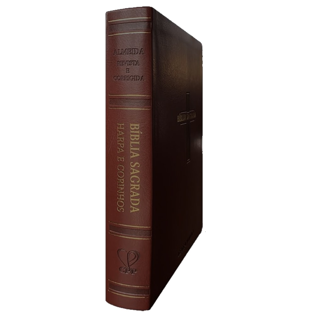 Bíblia Sagrada | Letra Jumbo | ARC | Harpa Avivada e Corinhos | Capa PU Luxo Cruz Bordo