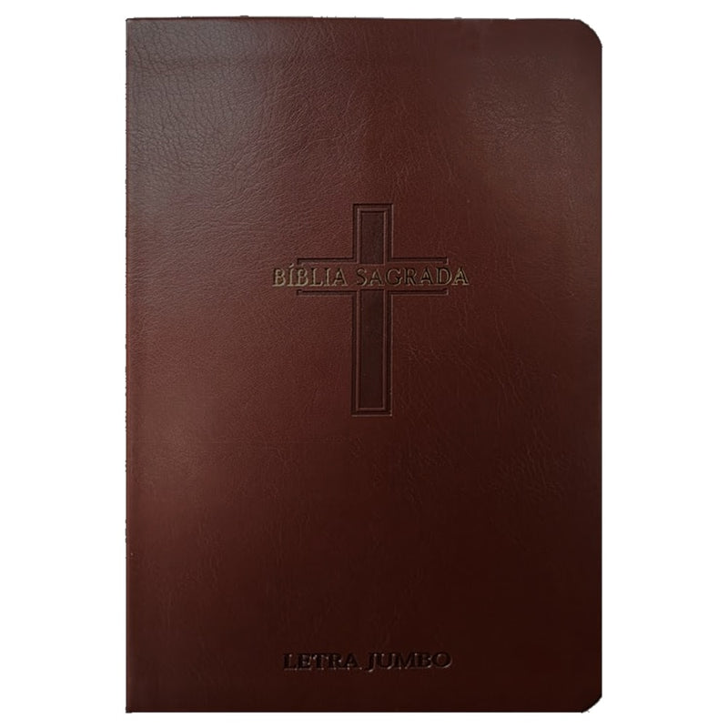 Bíblia Sagrada | Letra Jumbo | ARC | Harpa Avivada e Corinhos | Capa PU Luxo Cruz Bordo