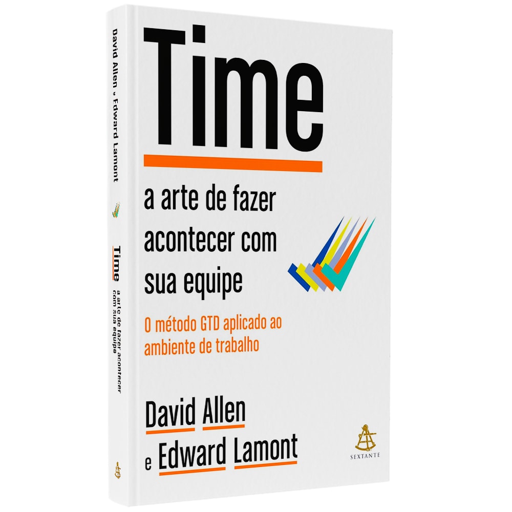 Livro Time | a arte de fazer acontecer com sua equipe, capa branca com título preto e detalhes coloridos. — Plenitude