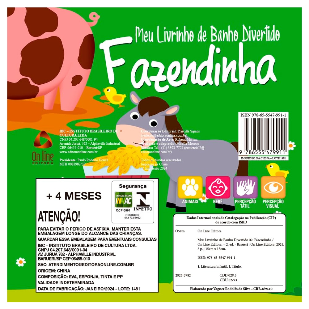 Meu Livrinho de Banho Divertido |  Fazendinha
