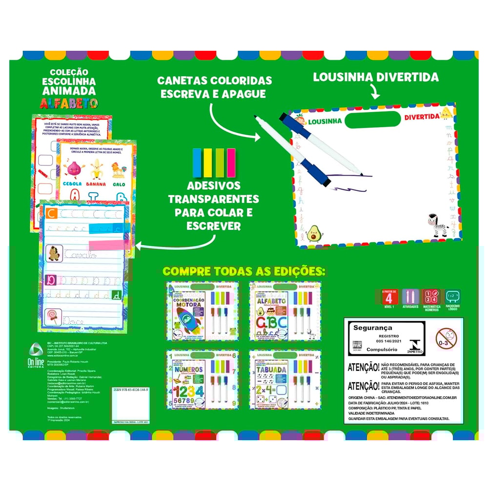 Coleção Escolinha Animada | Lousinha Divertida | Alfabeto | Letras Cursivas