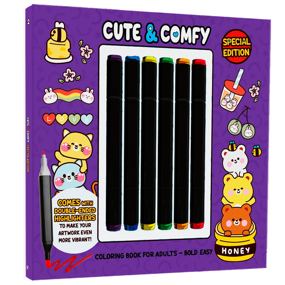 Cute e Comfy | Coloring Book for Adults 2 | Bold Easy | Edição Especial
