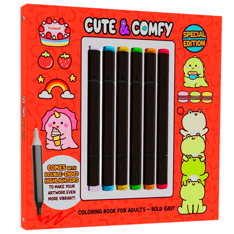 Cute e Comfy | Coloring Book for Adults 3 | Bold Easy | Edição Especial