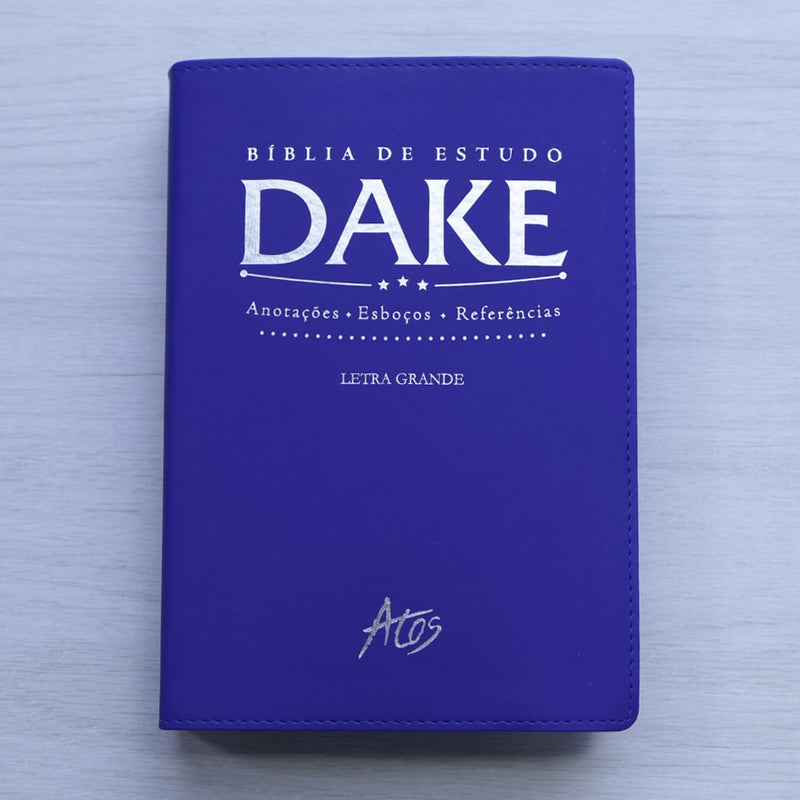 Bíblia de Estudo Dake |  Capa Luxo | ACC |  Letra Grande | Azul