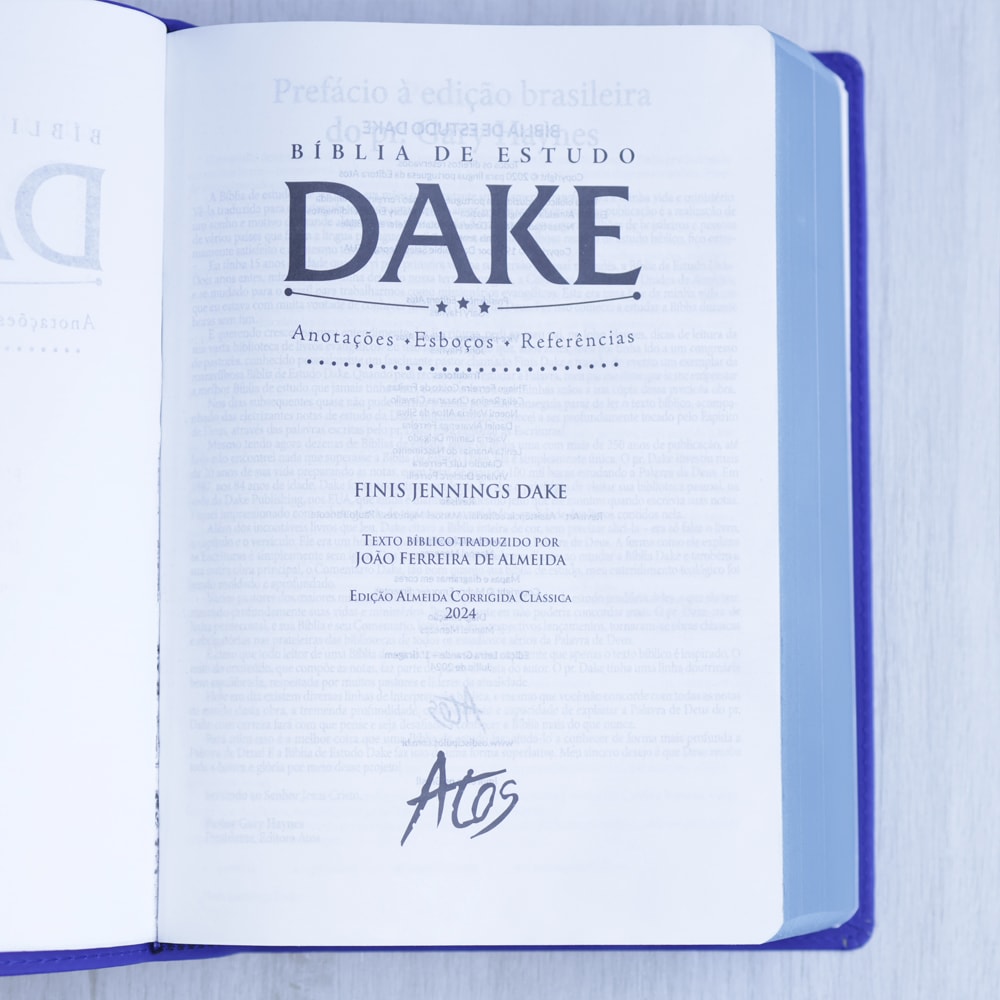 Bíblia de Estudo Dake |  Capa Luxo | ACC |  Letra Grande | Azul