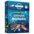 Kit Descobrindo o Mundo Animais Marinhos, caixa azul com baleia, lula e outras criaturas marinhas. — Plenitude