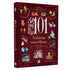 Livro 101 Histórias Maravilhosas, de Chiara Cioni, capa bordô com ilustrações de contos de fadas. — Plenitude