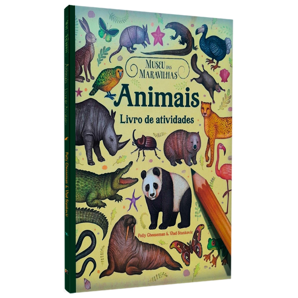 Livro de Atividades Museu das Maravilhas Animais, capa colorida com ilustrações de diversos animais. — Plenitude