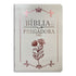 Bíblia da Pregadora Fiel ARC, capa luxo branca com detalhes florais em rose gold. — Plenitude