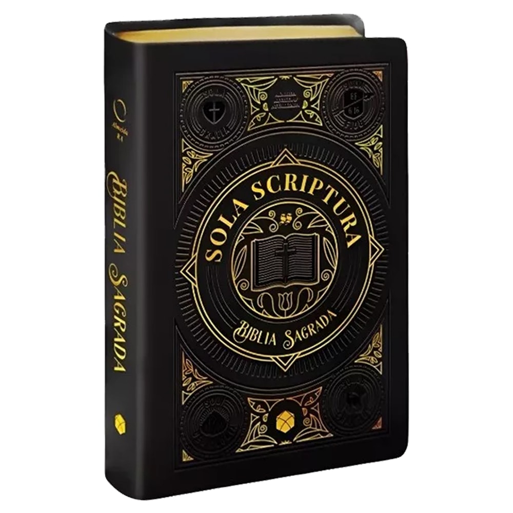 Bíblia Sagrada Sola Scriptura | ARA | Letra Grande | Capa Couro Soft Preta