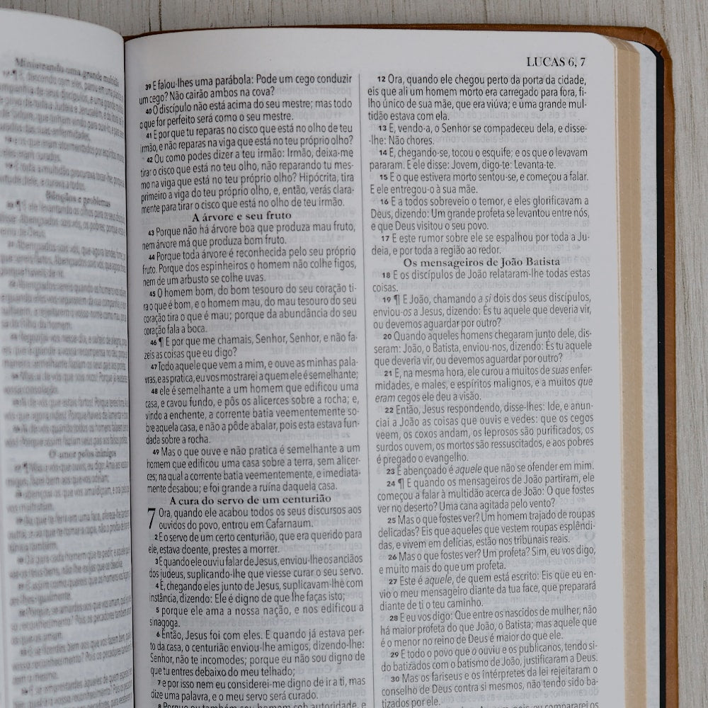 Bíblia King James Fiel 1611 | Ultrafina Slim | Capa  Castanha