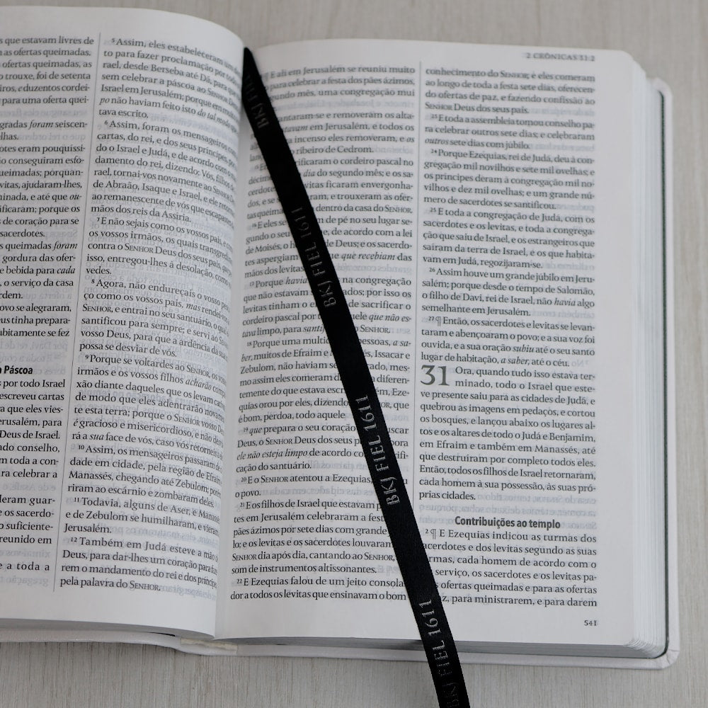 Bíblia King James Fiel 1611 | Extra Gigante | Capa Luxo Branca