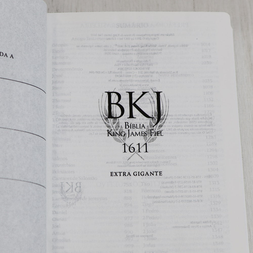 Bíblia King James Fiel 1611 | Extra Gigante | Capa Luxo Branca