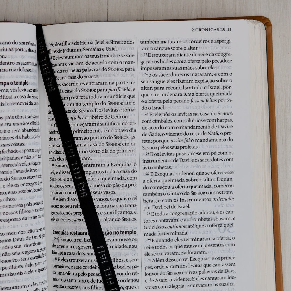 Bíblia King James Fiel 1611 | Extra Gigante | Capa Luxo Castanha