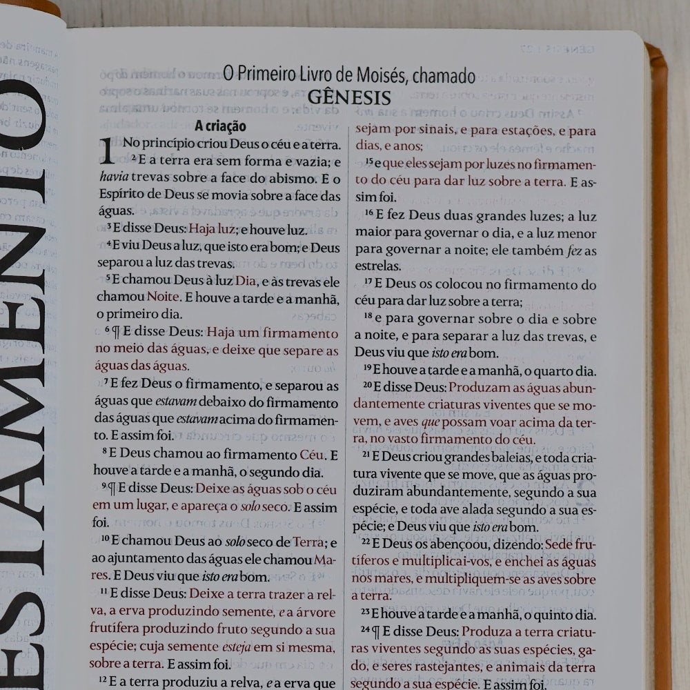 Bíblia King James Fiel 1611 | Extra Gigante | Capa Luxo Castanha
