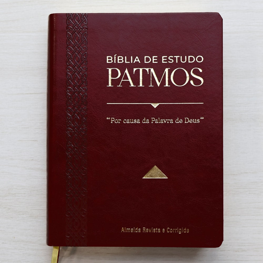 Bíblia de Estudo Patmos | ARC | Luxo Vinho
