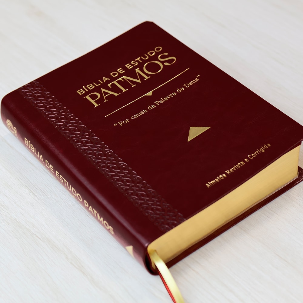 Bíblia de Estudo Patmos | ARC | Luxo Vinho