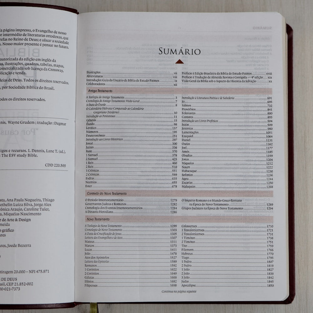 Bíblia de Estudo Patmos | ARC | Luxo Vinho