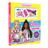 Livro Magnético Barbie Profissões Guarda-Roupa da Barbie, capa amarela com Barbie e 15 ímãs. — Plenitude