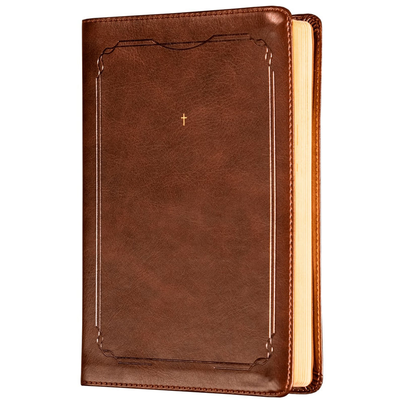 Bíblia The Purpose Book | A21 | Capa Couro Soft Marrom Cruz