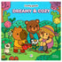 Livro de Colorir Comfy Goods: Dreamy & Cozy, capa azul com urso, capivara e cachorro plantando. — Plenitude