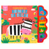 Livro infantil Toque e Ouça Conhecendo os Animais da Selva, capa vermelha com zebra e botões laterais. — Plenitude