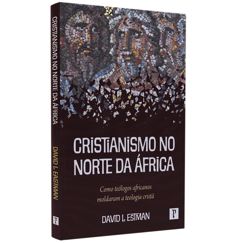 Livro Cristianismo no Norte da África, capa com mosaico de rostos e título em branco. — Plenitude