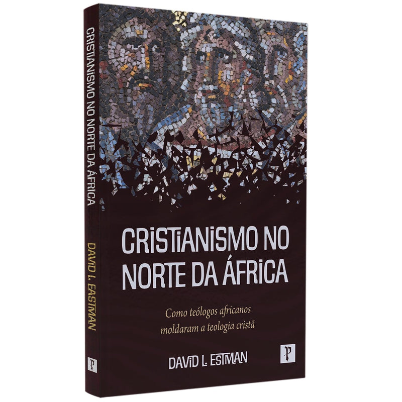 Livro Cristianismo no Norte da África, capa com mosaico de rostos e título em branco. — Plenitude